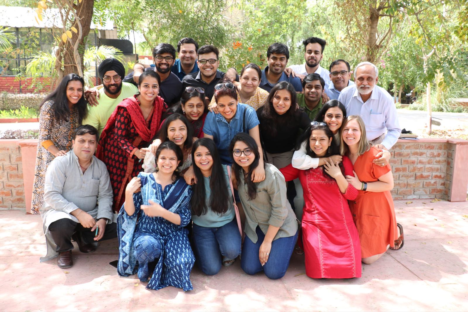 Dimagi India team gathered together outdoors